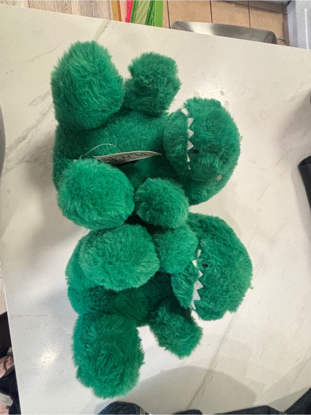 NWT The Children’s Place Toddler Green Dinosaur Plush 3D Slippers Size 6-7